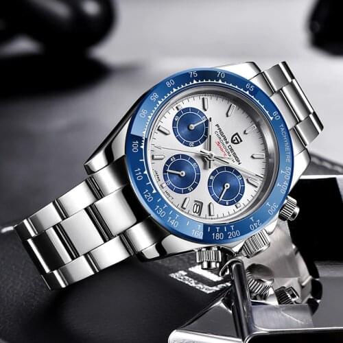 PAGANI DESIGN Men Watches Waterproof Stainless Steel Quartz Watch Male Chronograph Military Clock Wrist watch Relogio Masculino