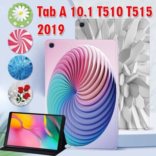 Tablets Case for Samsung Galaxy Tab A 10.1 Inch 2019 T510/T515 PU Leather Folding Stand Cover Case for Tab A 10.1 T510 T515