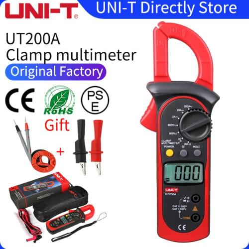 UNI-T UNI T Mini Digital Clamp Meter UT200A UT200B AC Current DC Voltage Tester Handheld Amper Meter Current Clamp Pincers