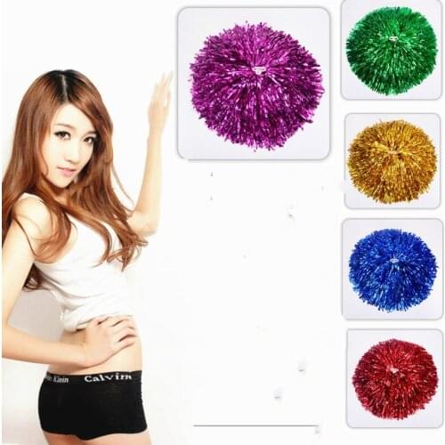Hot sale 2pcs 50g Cheerleading Hand Flowers with Plastic hand stick PVC Hand Flowers Party Dance performance Pompoms Supplies