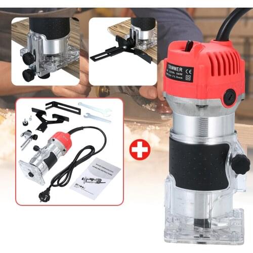 800W 30000rpm Woodworking Electric Trimmer Wood Milling Engraving Slotting Trimming Machine Hand Carving Machine Wood Router
