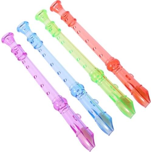 Kids Educational Plastic Musical Instrument Recorder Flute 6 Holes Colorful Childrens Toys Gift Flute Long Music Lovers