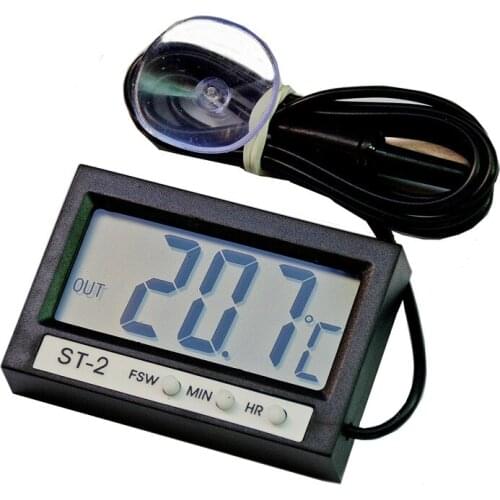Water temperature meter electronic digital thermometer aquarium fish tank car water temperature meter with clock display