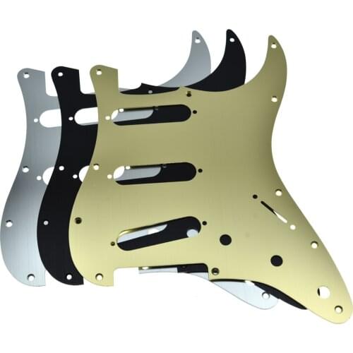 KAISH 11 Hole Metal Aluminum Anodized Modern Style ST Strat Bridge Reversed SSS Pickguard Fits Fender Jimi Hendrix Stratocaster