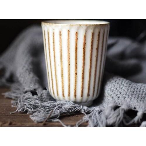 Japanese-style hand-polished ceramic mug water cup home breakfast coffee cup office water cup couple pair cup