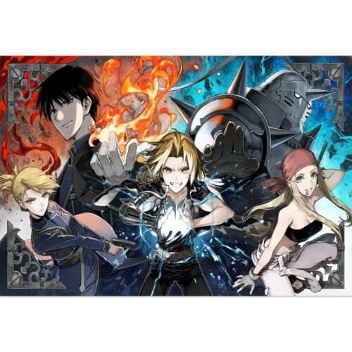 Nice Fullmetal Alchemist Poster Custom Satin Poster Print Cloth Fabric Wall Poster Print Silk Fabric Print Poster