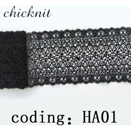 CHICKNIT wide 15.5cm Black guipure Embroidery lace fabric sewing craft garment accessories Bridal accessories HA01