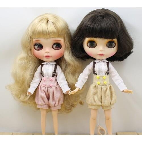 ICY DBS Blyth doll clothes pink yellow pants strap shorts shirt