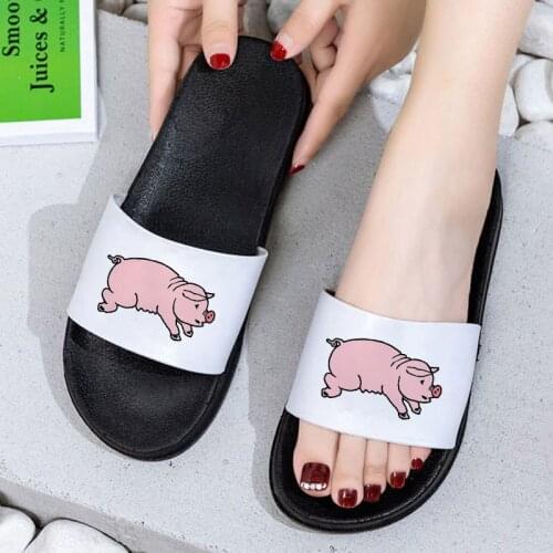 Summer Women Slippers 2021 Home Indoor Slipper Pattern Kawaii Pig Cartoon Flip Flops Comfort Causal Ladies Non-slip Slides