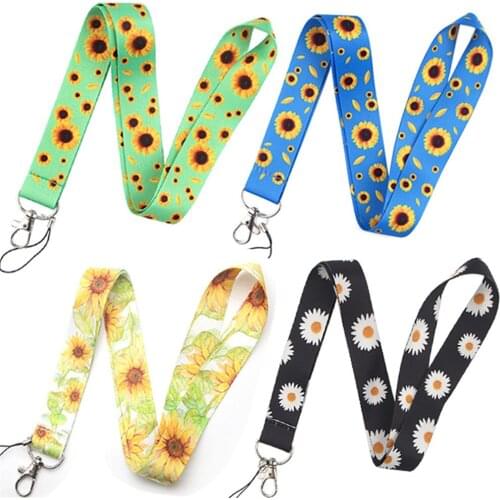 Little Daisy Sunflowers Hot Keychain Straps Rope Cell Phone Neck Strap Lanyard For Id Card Key Chain Diy Lanyard Hanging Rope