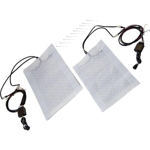 2xAuto carbon universal seat heating mats retrofit kit for cars, 3 levels