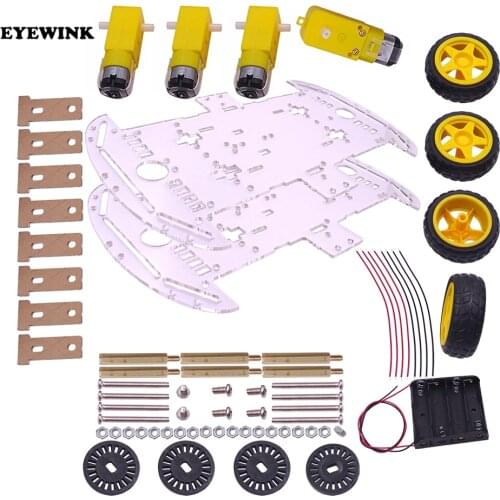 5 Sets Diy Smart Electronics 4WD Robot Smart Car Chassis Kit With Speed Encoder Brand New Wholesale Promotion (Many colors)
