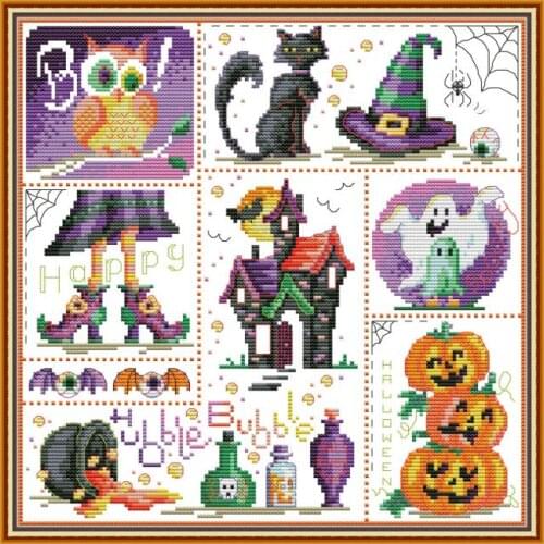 Halloween cross stitch kit people 18ct 14ct 11ct count print canvas stitches embroidery DIY handmade needlework