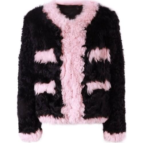 YOLOAgain 2021 New Elegant Ladies Lamb Fur Shearling Coat Real Fur Coat For Women