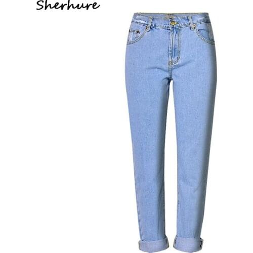 New Pencil Elastic Skinny For Women Boyfriend Jeans High Waist Female Stretch Denim Pants Blue Plus Size Pantalon