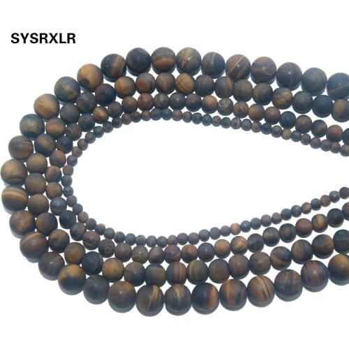 Wholesale Dull Polish Natural Stone Tiger Eye Round Beads For Jewelry Making Charm DIY Bracelet Necklace Material 4 6 8 10 12 MM