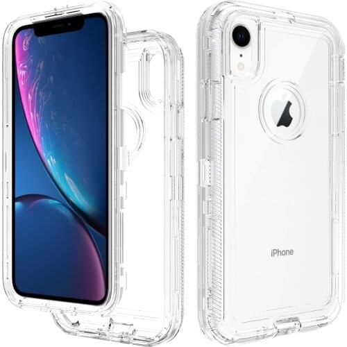 3 in 1 Transparent Armor Defender Case For iphone 7 8 X XS XR Plus Max Clear Colorful Shockproof Cover For iphone 11 12 mini Pro