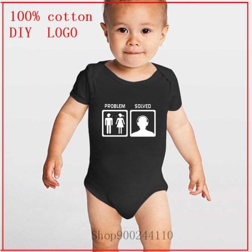 Cute Newborn Problem Solved music Children Baby Girl Clothes Baby Bodysuit Infant Beby Jumpsuits Sunsuit Summer Clothing 0-24M
