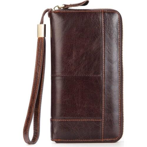 High Capacity Genuine Leather Wallet For Women Good Quality Money Bag Phone Holder Cion Purse Real Leather Vintage Wallet