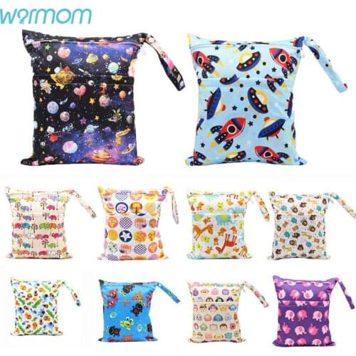 Warmom Baby Double Zipper Digital Printing Waterproof Diaper Bag Baby Diaper Bag Nappy Bag Waterproof Reusable Washable For Baby