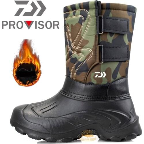 2021 DAIWA Winter Fishing Shoes Long barrel Liner Detachable Boots Mens Outdoor Snow Waterproof Plus Velvet Fishing Boots