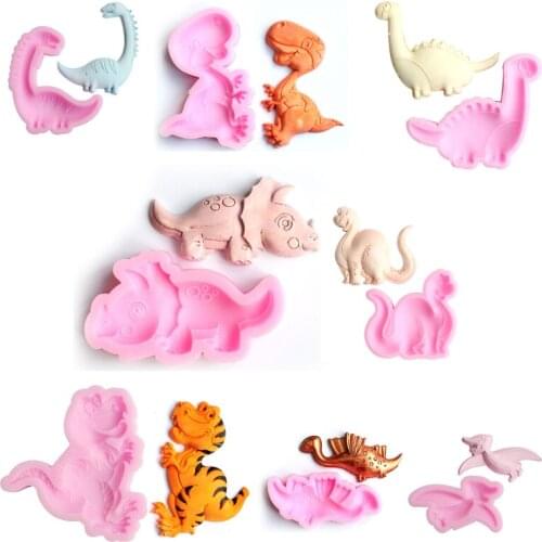 1pcs dinosaur lace silicone mold cake molds cake decorating tools fondant chocolate gumpaste mold