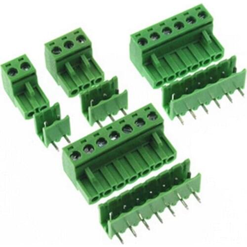 10set KF2EDGK-2/3/4/5/6/7/8/9/12P 5.08MM pitch connector male female Matching Curved needle