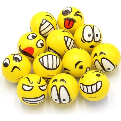 12 Pieces Anti Stress Relief Ball Smile Face Decompression Squeeze Balls Autism Relief Mood Toys With Cute Face Random Color