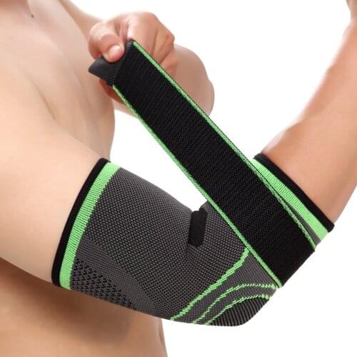 2019 Elastic Bandage Gym Sport Compression Adjustable Elbow Protective Pad Absorb Sweat Basketball Tennis Arm Sleeve Warmer