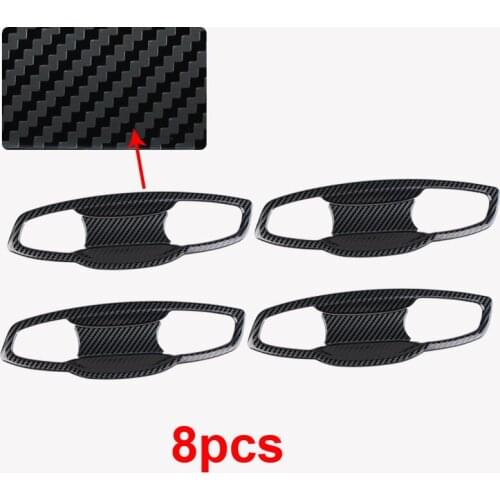 4pcs for SKODA KODIAQ outside Door handle bowl Decoration cover Carbon fiber pattern Stainless steel
