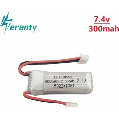 7.4V 300mAh 30C Lipo Battery for XK DHC-2 A600 A700 A800 A430 7.4v lipo battery for WLToys F959 RC Airplane RTF 1Pcs to 10Pcs