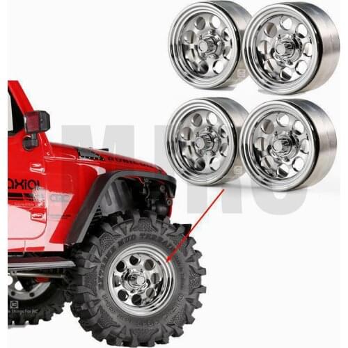 For GRC 1.9" inch Aluminum Chrome Beadlock Wheels Hubs G08 for 1/10 Jeep SCX10 TRX4 90046 Wheel Rims RC Crawlers Car Accessories