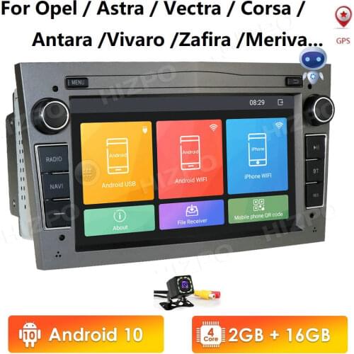 2 Din Android 10 Car NODVD Radio Stereo Player For Opel Astra H G J Vectra Antara Zafira Corsa Vivaro Meriva Veda GPS MirrorLink
