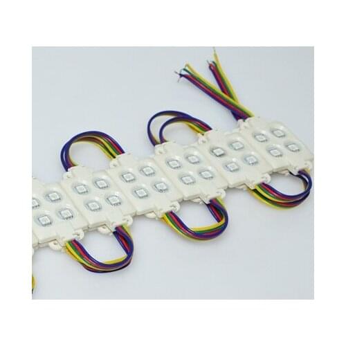 Free shipping 5050 led modules injection led module waterproof IP67 RGB 4leds RGB led pixel modules DC12V full color
