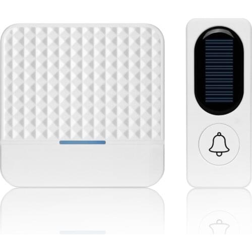 300M Range Solar Power Wireless Doorbell with Night Light US/ EU / UK Plug 52 Melody White Waterproof Door Bell