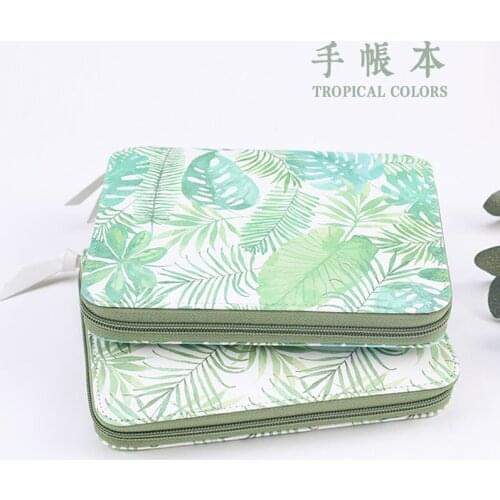 A6 Size Pu hard cover Zipper Notebook Creative Hand Account Book Portable Notebook Exquisite Notepad