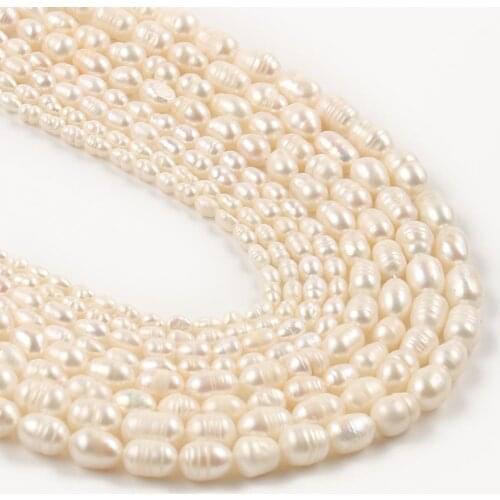 High Quality White Freshwater Punch Pearl for Jewelry Making DIY Handmade Charm Bracelet Necklace Loose Rice Shape Perles Beads