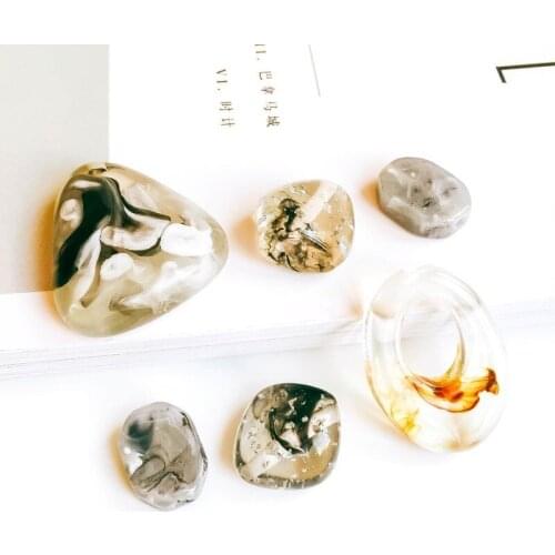 Irregular Resin Beads Pendant Accessories Necklace Charms Jewelry Accessories Components Diy Material 6pcs