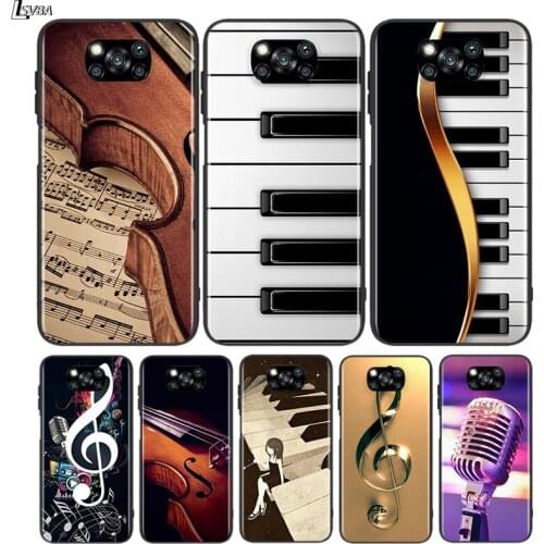Black Cover Musical Instruments for Xiaomi Mi Mix 3 A3 A2 A1 Poco M3 M2 C3 X3 X2 NFC F2 F1 CC9 CC9E Pro Phone Case