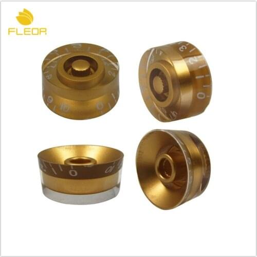 FLEOR 4pcs Electric Guitar Knobs Speed Control Knobs Buttons Gold for LP Guitar Parts
