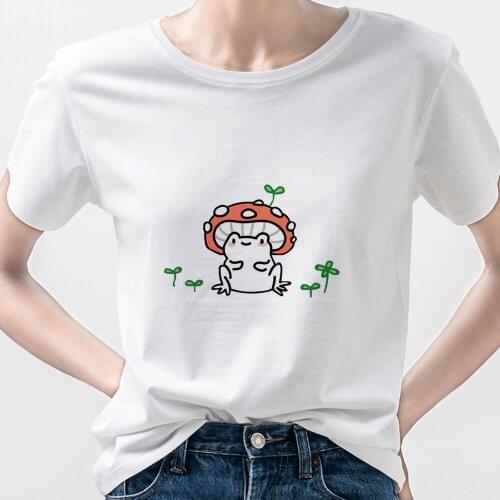 Mushroom Cute Funny T Shirt Women Clothes Kawaii 90S Summer Top Family Look Casual 2021 Short Sleeve Italy Y2K Fashion Riverdale
