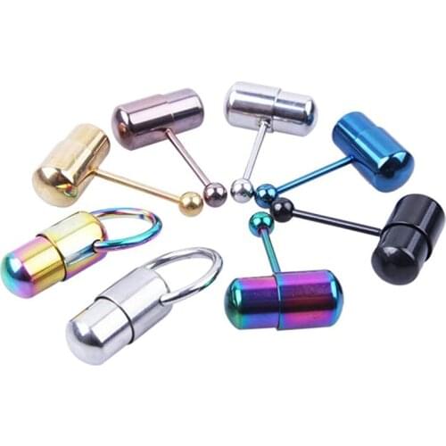 Vibrating Tongue Ring Mixed Colors Straight Barbells Body Piercing Jewelry Anodized Tongue Bar Stud