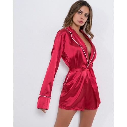 2019 V-Neck Short Jumpsuit Pure Color High Waist and Belt Elegance Jumpsuit Long Sleeve 3 Color Fashion Women Clothing for Party