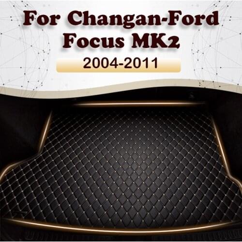 Car Trunk Mat For Changan-Ford Focus MK2 2004 2005 2006 2007 2008 2009 -2012 Cargo Liner Carpet Interior Parts Accessories Cover