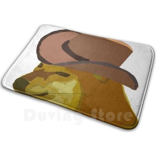 Close Up Carpet Mat Rug Cushion Soft Big Iron Cheems Cowboy Doge Cheese Vector