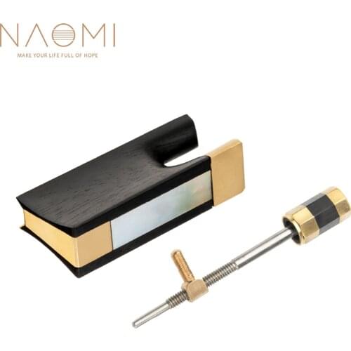 NAOMI Ebony Frog Golden-plated Full Lined w/ Bow Buttons Eyelets& Screws For 4/4 Violin Fiddle Bow Parts Accessories