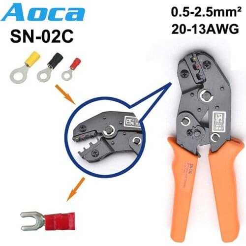 HS-30J/25J/40J 0.25-6mm2 23-10AWG crimping pliers for insulated terminals and connectors SN-02C european brand tools