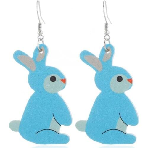 Easter egg Leather earrings Silver Plated Hooks EARRINGS beautiful rabbit colorful eggs wholasle bulk sale