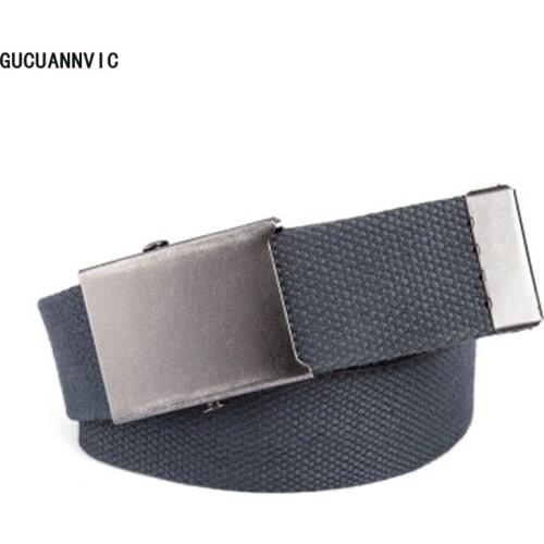 Automatic Buckle mens Canvas Belt Cotton Leisure Outdoor men Luxury Belts Top quality Multi-color Optional Big Size 120CM Belts