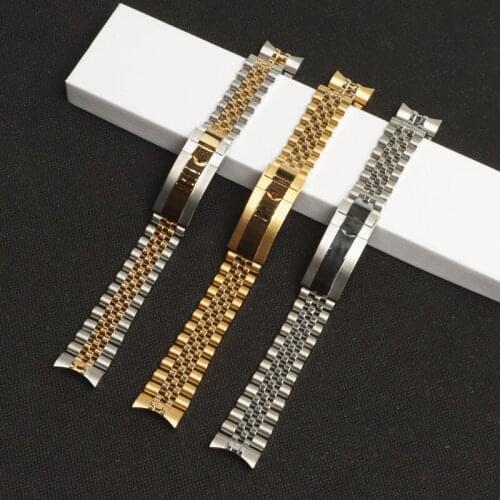 Brand 20mm Silver Gold Stainless steel WatchBands For role strap for DATEJUST Watch band Submarine Wristband Bracelet tools
